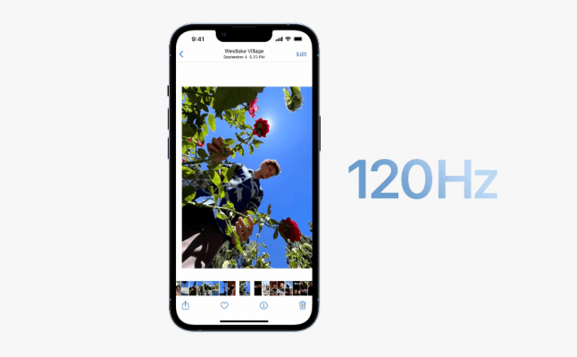 iPhone 13 Pro Max đem tần số quét tước 120Hz